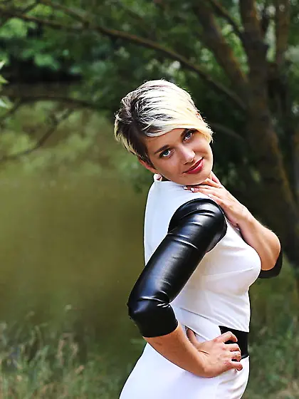 White girl with blonde hair and big tits