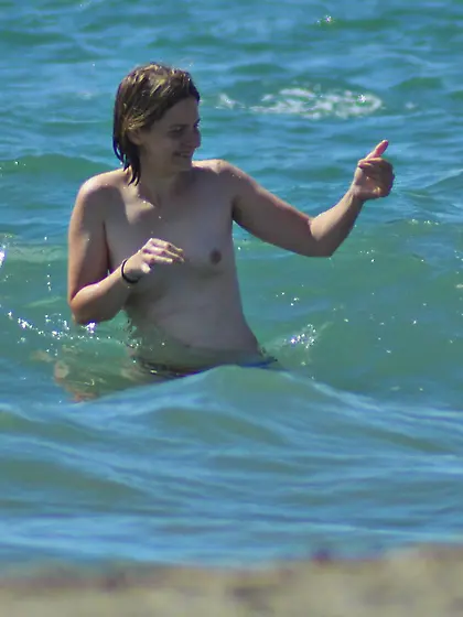 South of France on topless beach...