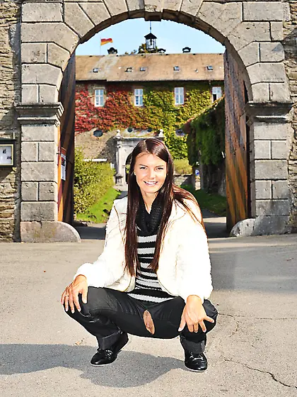 Nasty brunette black pants