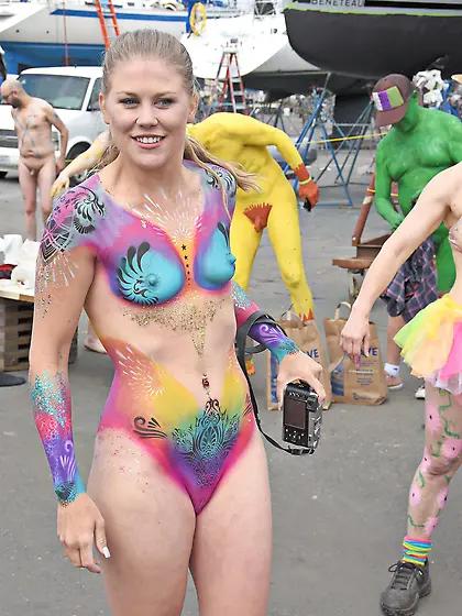 Festival nude cyclist