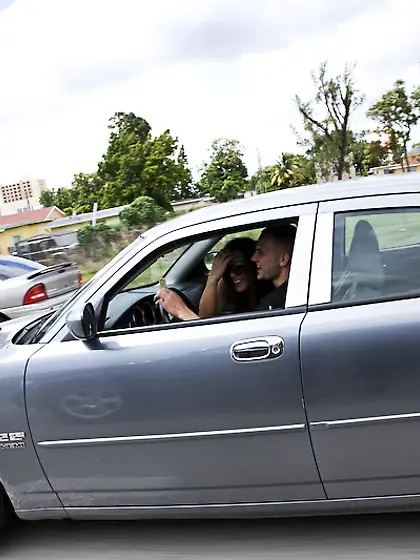 Jayden Jaymes takes her slutty outfit off and fucks with her stu