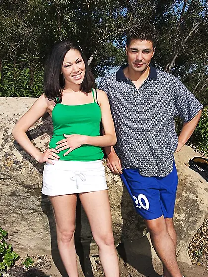 Naughty brunette Summer Bailey gets her tight shaved latin pussy