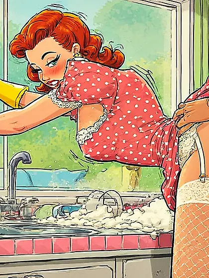 Helping mom in the kitchen