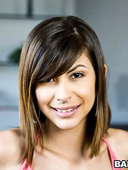 Eyes mesmerizing camera stroking