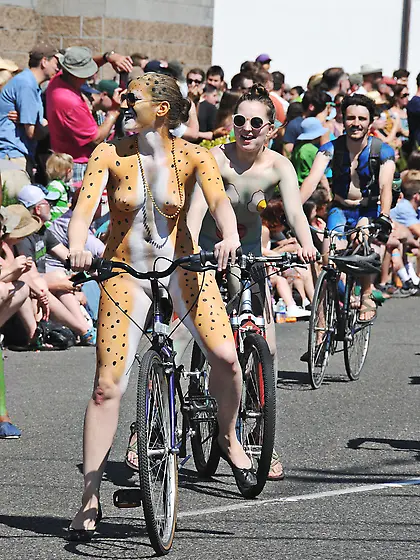 Festival nude cyclist
