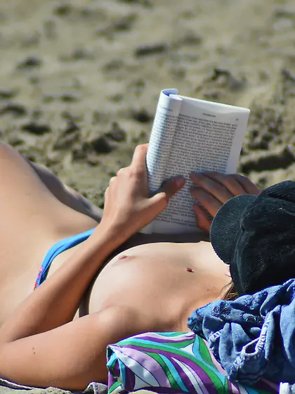 South of France on topless beach...