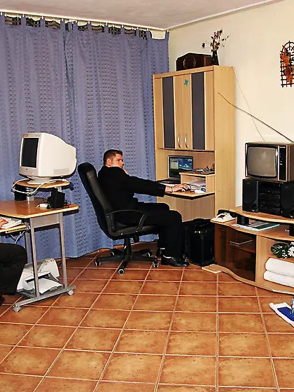 Cleaning slut licking filthy