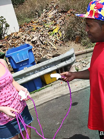 Blonde doll gets her adorable pussy filled with black male dick