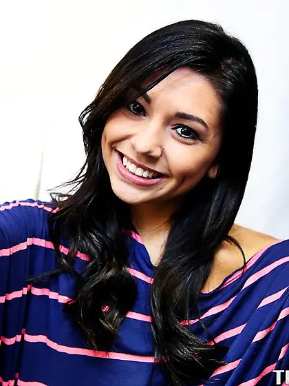 Black-haired brown-eyed slut blue