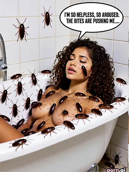 Alee gets taken in her tub.  BY ROACHES!!