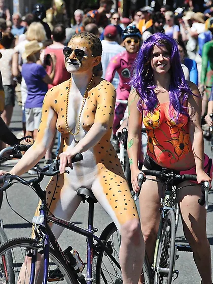 Festival nude cyclist