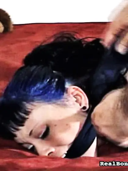 Bondaged lady sexy pantyhose