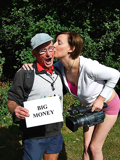 Big tits black stockings boots