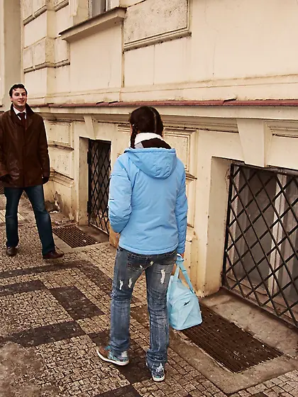 Mandy was walking around