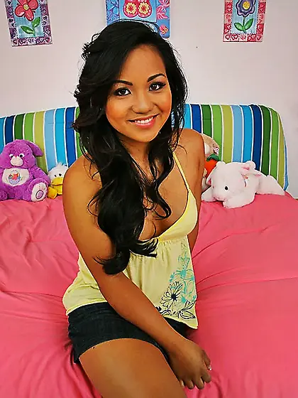 Alluring brunette model Lana Violet strips her panties on the be