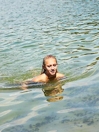 Young chick with tan lines doesn't know that boyfriend secretly