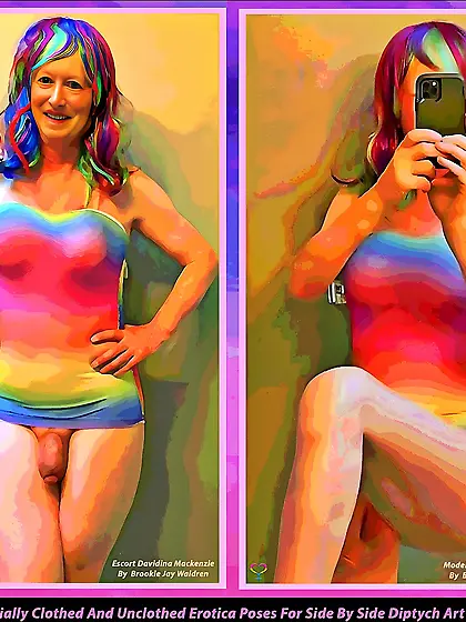 Davidina Posing For Diptych Erotica Artwork