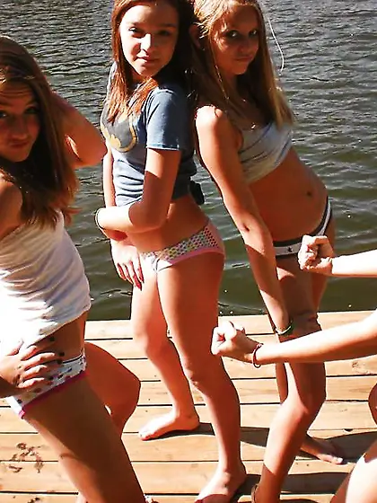 Crazy teenager girlfriends testing their bods