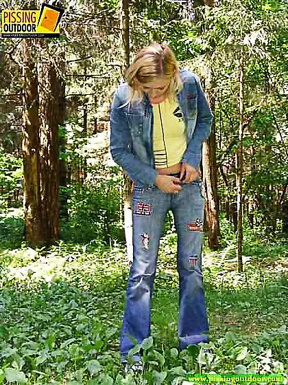 Frolicsome teen peeing