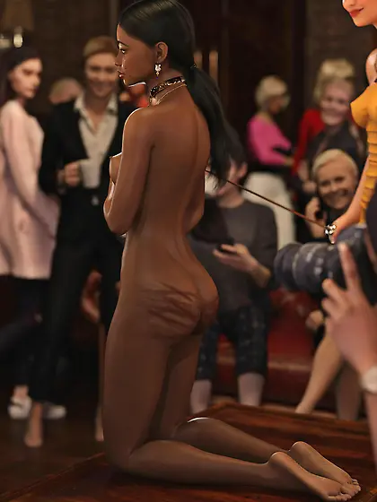 Black slave girl to be whipped at the country club