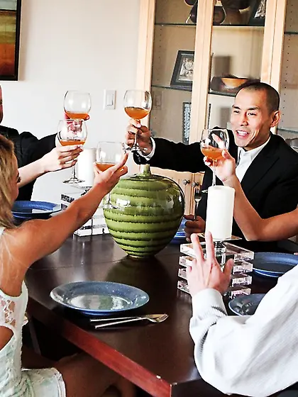 Pierced belly brunette blonde