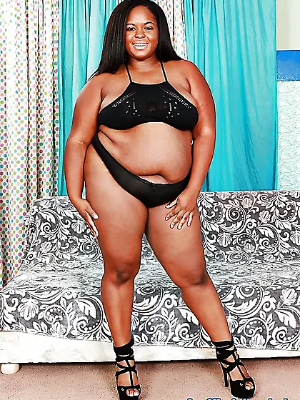 Ebony BBW Olivia Leigh rides a white dick