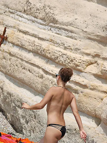 Public beach horny wife exposed amateur