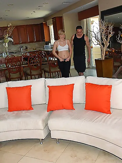 Phenomenal blonde with short hair is sucking and fucking like a