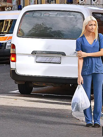 Hot blonde Welesa Wil gets propositioned for hardcore public sex