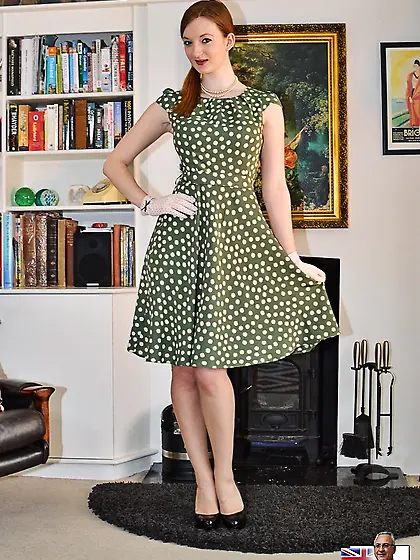 Teen pale redhead dress