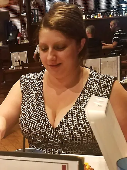 Sexy chubby cleavage - Dress and flashing