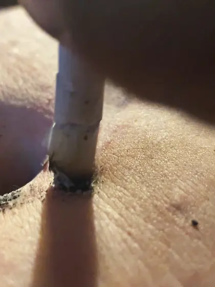 Piggy ashtray and human punching bag session