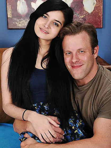 Skinny brunette Tamara Jade with small tits and clean pussy gets