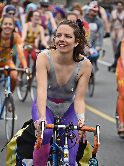 Festival nude cyclist