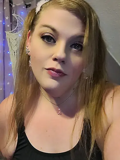 Cute chubby blonde in pigtails and gamer girl lingerie