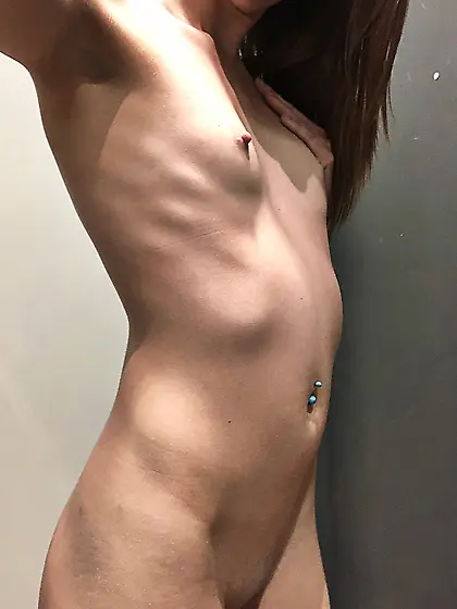 Playful teen in white stockings fucks herself while moaning loud