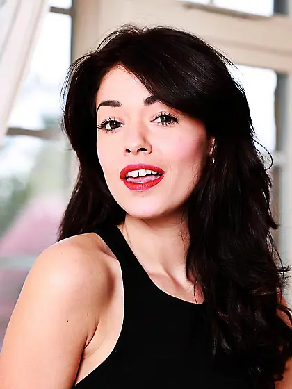 Gorgeous brunette Ava Dalush dressed as a maid is ready to serve