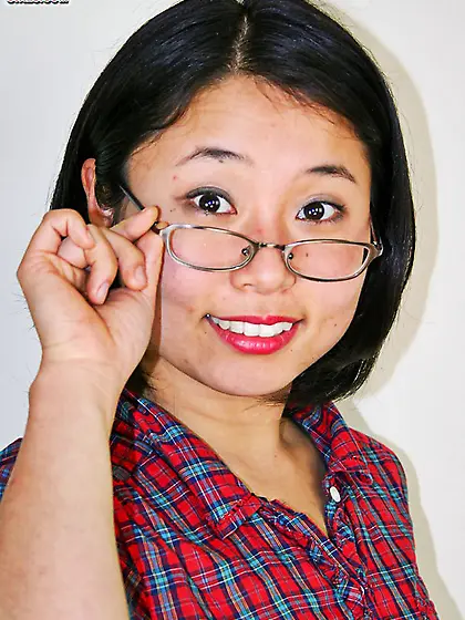Cute face asian checkered