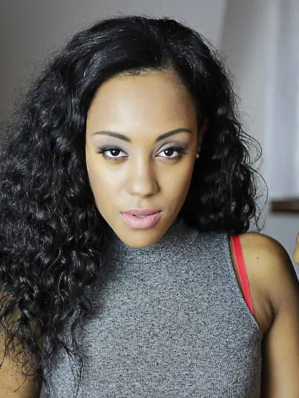 Curly-haired ebony Noemilk gets nicely fucked with her panties o