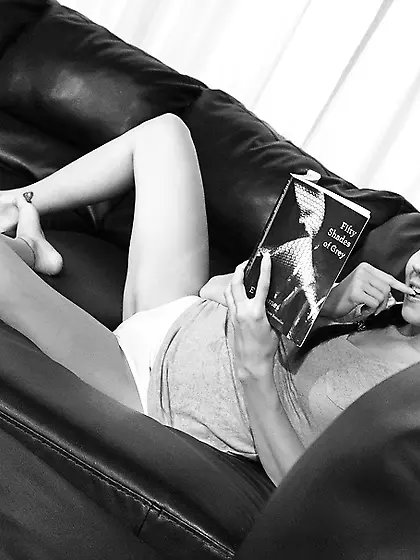 Black white shots brunette