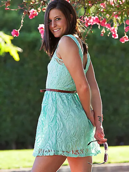 Amazing brunette teen light