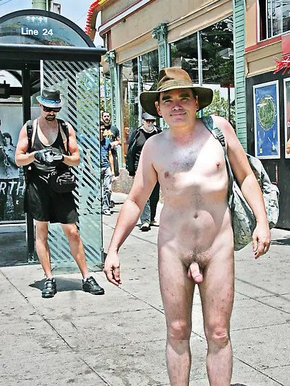 Male exhibitionist showing off his public boner