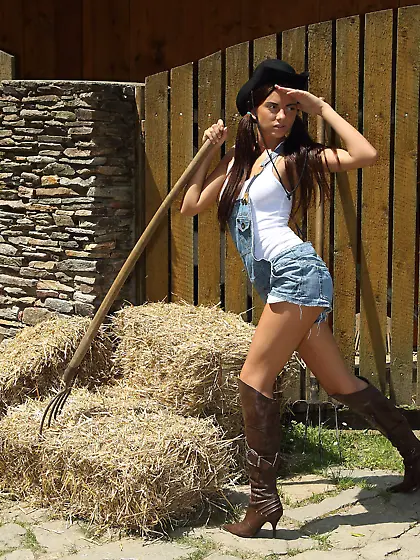 It can get very hot when you're raking the hay.