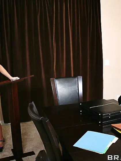 Elegant office blowjob