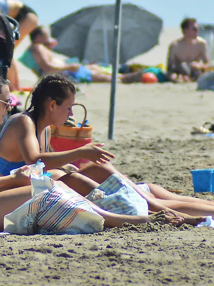 South of France on topless beach...