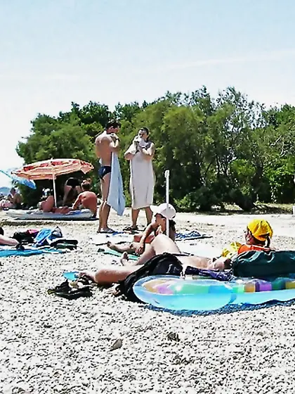 Naked on the public beach...
