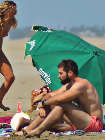 South of France on topless beach...