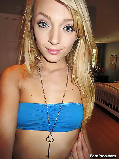 Blonde with birds tattoo above pubis masturbates waiting for boy