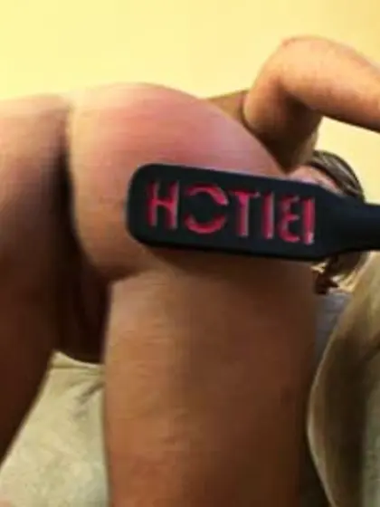 Busty blonde chick spanking