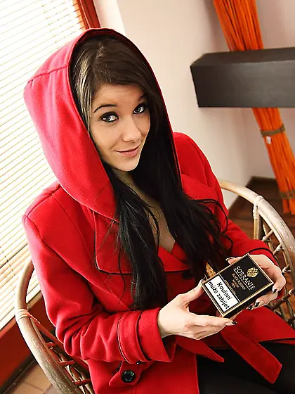 Busty Adrianne Black smoking